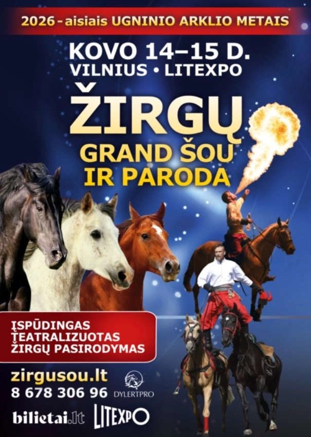 Žirgų Grand Šou ir Paroda 2026 m. kovo 14–15 d.  mieste   14 kovo 2026 metai
